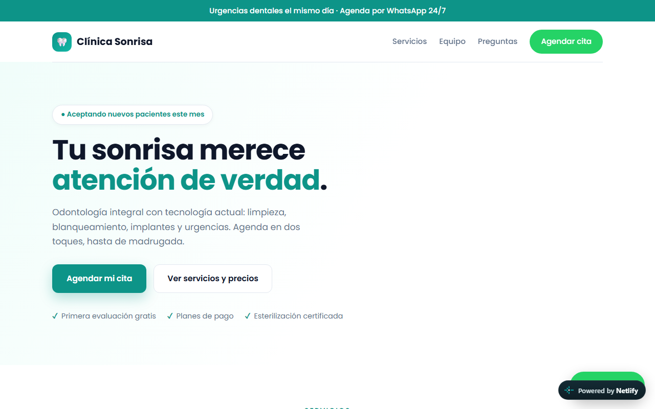 Vista previa real: Consultorio con agenda